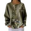 Women's Casual Printed Button Long Sleeve Sweatshirt