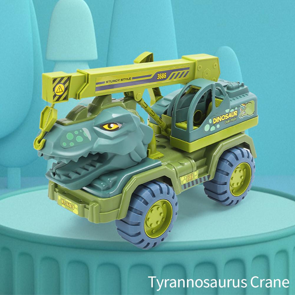 Children Dinosaur Engineering Car Toys Kids Large Size Transport Excavator Vehicles Carrier Truck Toy Pull Back Vehicle Gifts