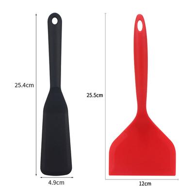 2 st Silikonspatel Vändare Värmetålig Non-stick Pannkakssats Wide and Thin Pannkakssats Vändare för Ägg Fisk Pizza