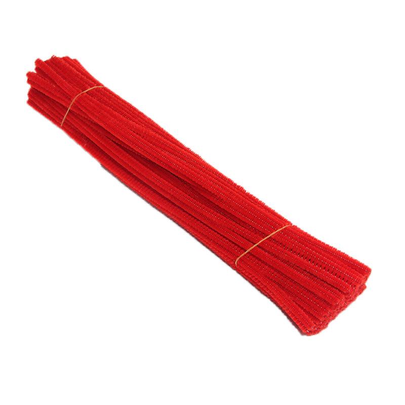 100pcs Pipe Cleaners Flexible Bendable Pure Color Polyester Chenille Stems DIY Children S Early Education Hand Made Toys
