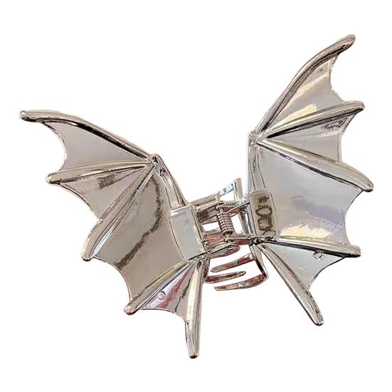 Halloween Hair Claw Black Spider Web Skeleton Hand Bat Shape Hair Clip Anti-slip Teeth Back Head Shark Hair Clip Styling Accessory