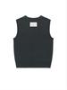 [Matinkim] Pocket Washed Knit Vest in Charcoal