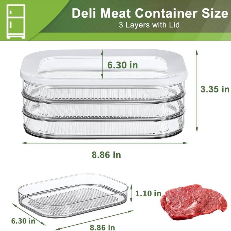 Fresh-Keeping Box With Lid Food Grade Frozen Plastic Kitchen Refrigerator Special Storage Box Deli Meat Containers Dropshipping