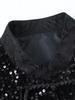 Retro Chinese Style Sequin Velvet Waistcoat with Frog Button