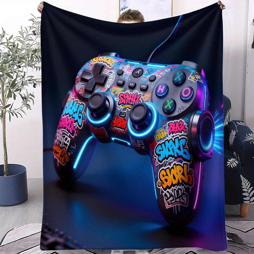 Premium Feel Gaming Controller Series Print Fleece Blanket for Adult Quality Soft Warm Universal Blanket for Travel Office Home