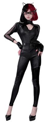 [Long Pen] All-in-One Adult Women's Wonder Woman Catwoman Bodysuit Costume Halloween Party Stage Costume Transformation Sexy Hero Villain Cosplay (S)