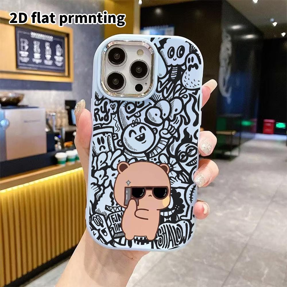 Phone Case: 2D flat design suitable for iPhone 18 17 16 15 14 13 Pro protective case, couple style, matching cool look, Christmas and Halloween gift