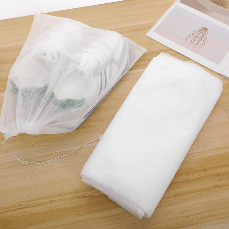 Travel Shoe Bag - Gray Non-Woven Drawstring Storage for Shoes and Clothes