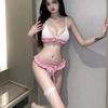 Sexy lingerie sexy three-point bra panties pearl hot hollow uniform seduction suit women