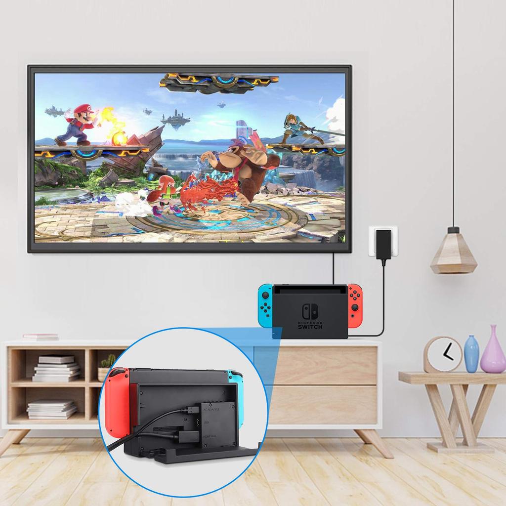 Switch AC Adapter PD Fast TV Mode USB PSE Compatible with Switch Switch Lite OLED Models Charger, Standard, Charging, Support, Type-C, Certified, &