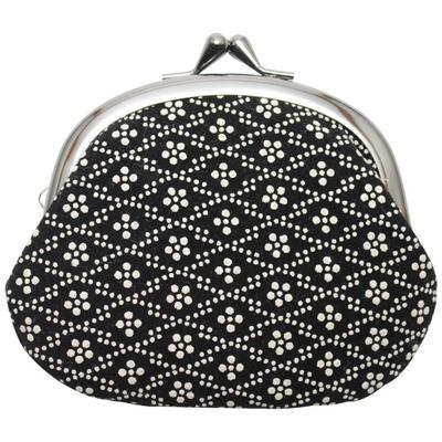 Maruzen Coin Purse Suede Inden-Style Gamaguchi Ume Black Approx. 12x10.5x3cm