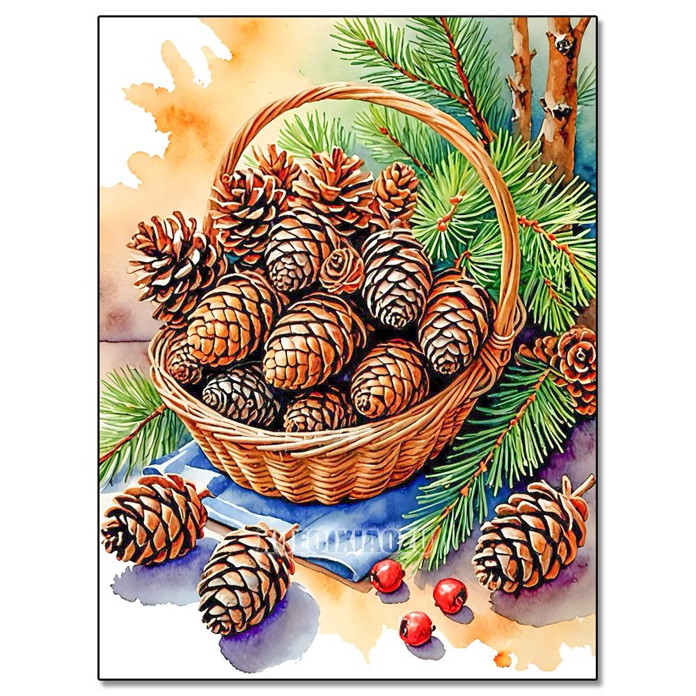 Akvarelllandskap Växtserie Diamantkonstmålning Dekoration Segelbåt Diy Full Strassmosaik Korsstygnsats Gåva