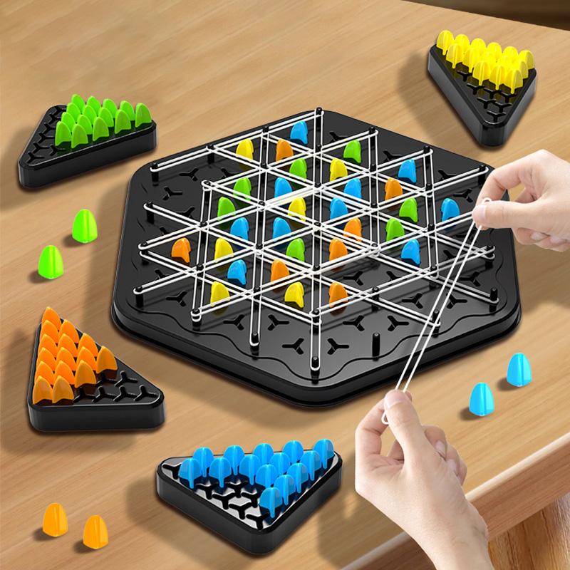 Geometrie-Kette, Dreieck, Schach, Puzzlespiel, Spielzeug, Brettspiel, logisches Denken, Gummibandspiel, Party, Familie, interaktives Kampfset