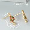 Exquisite Christmas Tree Earrings For Women, Micro-Inlaid Colorful Shiny Earrings, Fashionable And Trendy Holiday Atmosphere Gifts