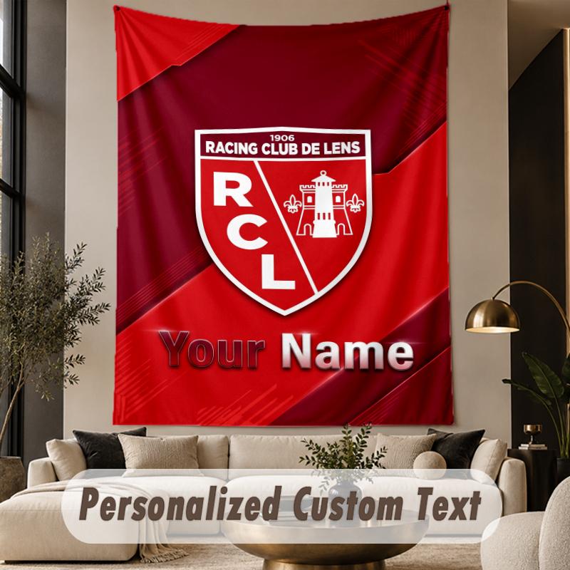 Custom Text Tapestry racing club de lens Print Wall Tapestry Indoor Living Room Wall Decor
