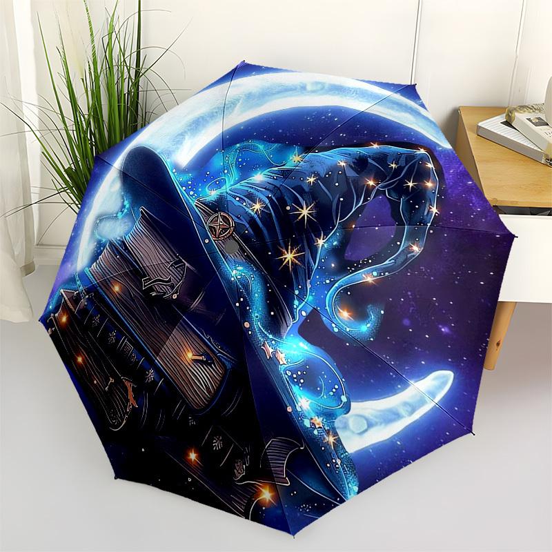 

1pc Witch Hat and Spell Books Umbrella with Plastic Handle,Cartoon Pattern,Suitable for All Seasons Multi-functional Umbrella369