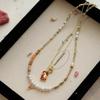 Simple Pearl Beaded Necklace Pendant Collarbone Chain Retro Beads Choker  Party