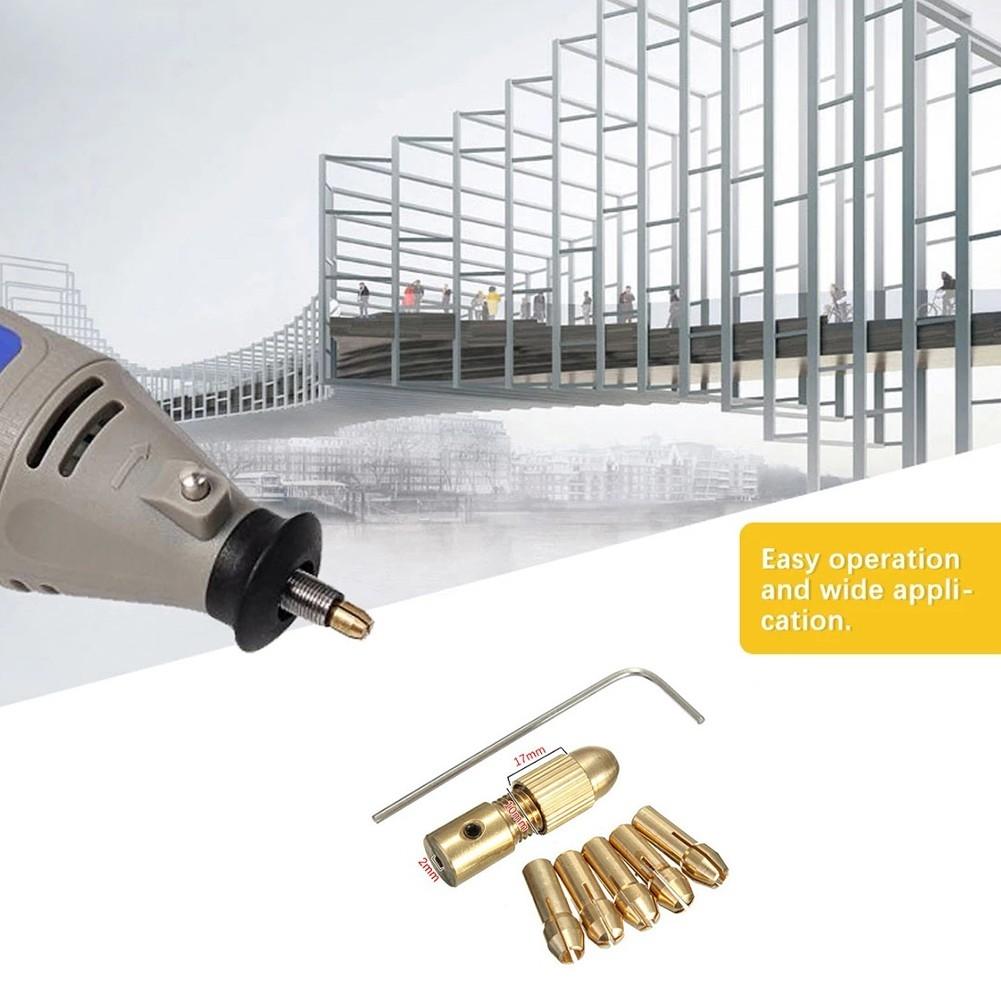Power Tool-7Pcs High Quality Brass Mini Drill Chuck Collet Set 0.5 /1.0/ 1.5/ 2.5/ 3.0mm