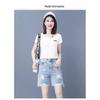 Women's High Waist Ripped Denim Shorts - Summer Trendy, Slim Straight Leg, Wide Leg Design