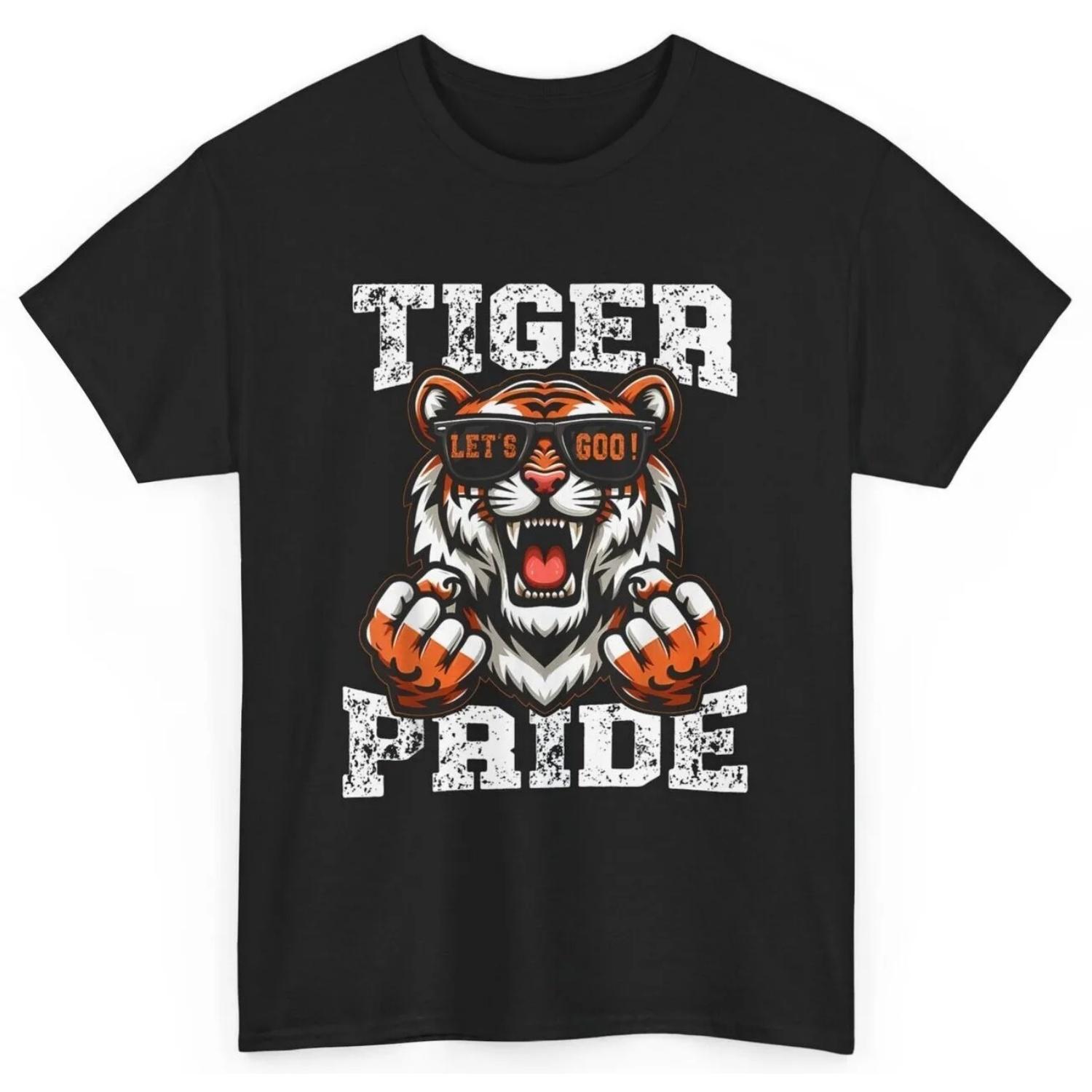 Retro Vintage Tiger Pride School Sports Team Mascot T Shirt S чёрный