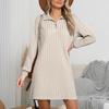 Women's Fashionable Long-sleeved Straight-leg Loose Base Dress