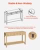 120 Cm Console Table, Farmhouse Desk Behind the Couch with Drawers and Bottom Storage Shelf, Wooden Rectangle Entrance Narrow Sofa Table for Hallway,