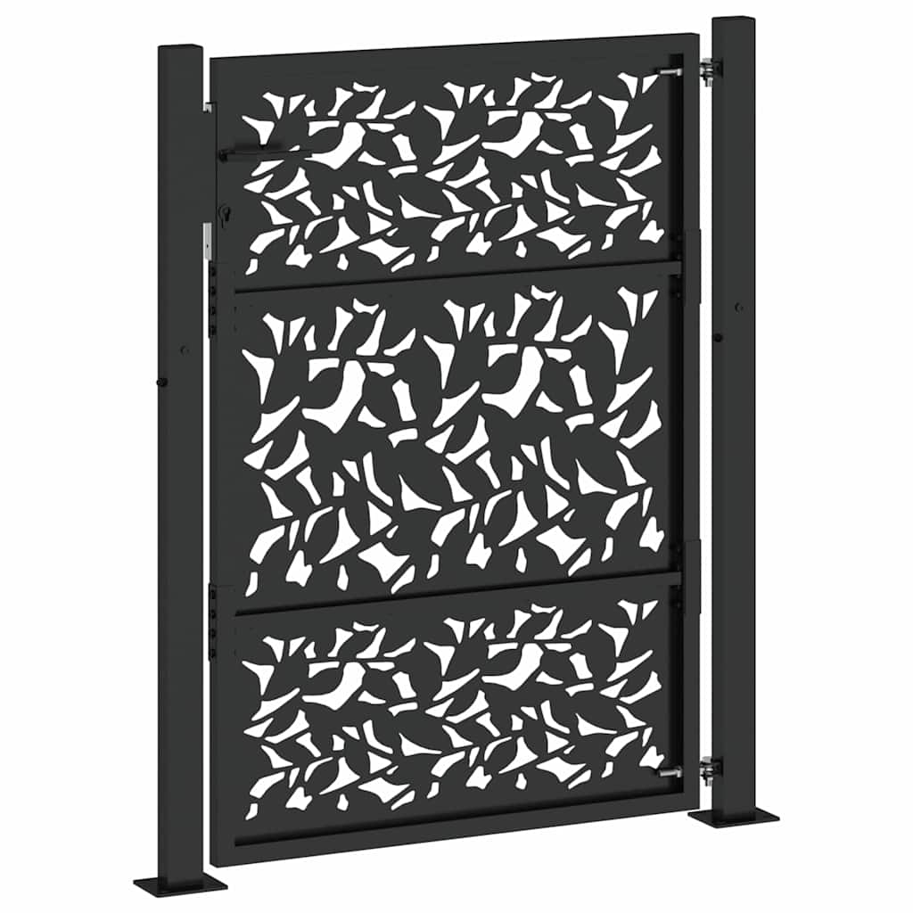 Garden Gate Black 100 x 125 cm Steel Sheet Design