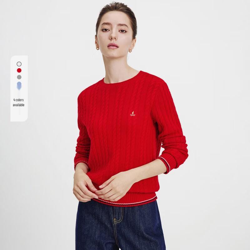 Navigare Women's Long-Sleeve Round Neck Wool Sweater