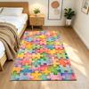 Colorful Puzzle Pattern Background Non-Slip Home Carpet Design for Office Decor Living Room Bedroom Gift