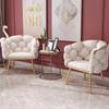 Cadeira de Sofá Individual Formwell Leisure Poltrona de Veludo com Pernas Douradas Cadeira de Maquiagem Estofada para Sala de Estar Quarto