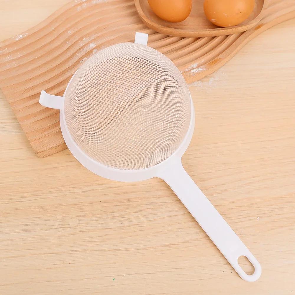 Kitchen Juice Filter Plastic Fine Mesh Filter Spoon Soy Milk Coffee Strainers Flour Sieve With Handle Kitchen Tools Accessories
