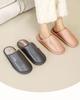 Cloud Waterproof Non-Slip Cotton Slippers - Soft Sole Indoor Warm PU Leather for Couples, Men & Women - Perfect for Autumn & Winter