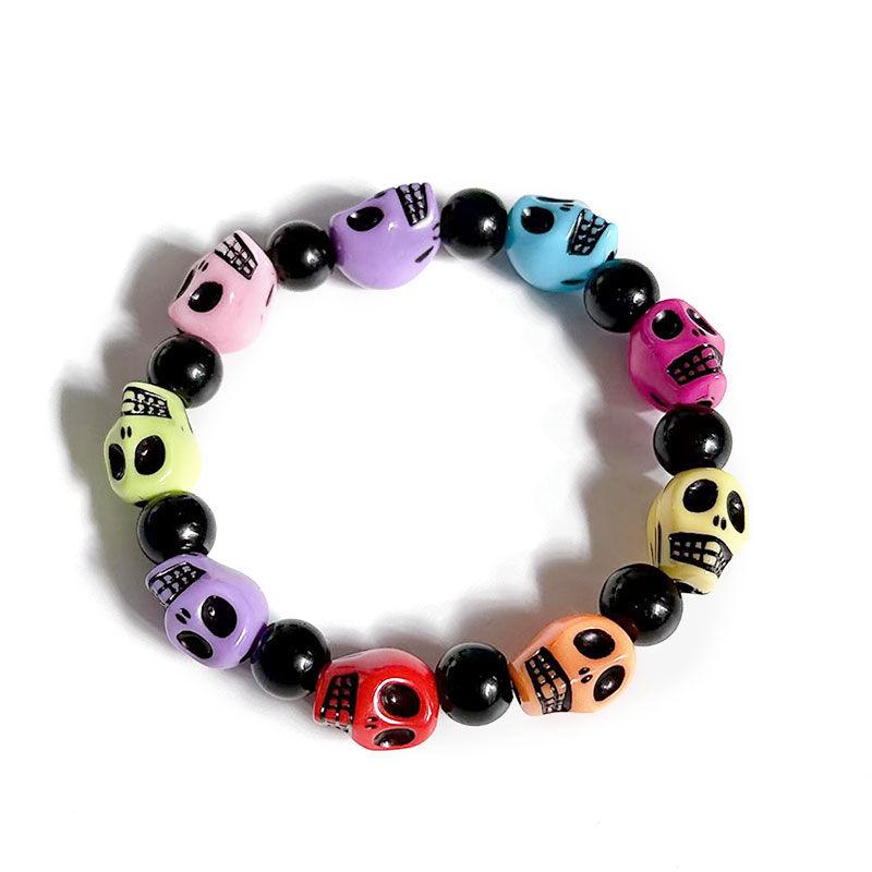 Dark Hip Hop Skull Beaded Bracelet Punk Gothic Retro Couple Bracelet Trend Personality Jewelry