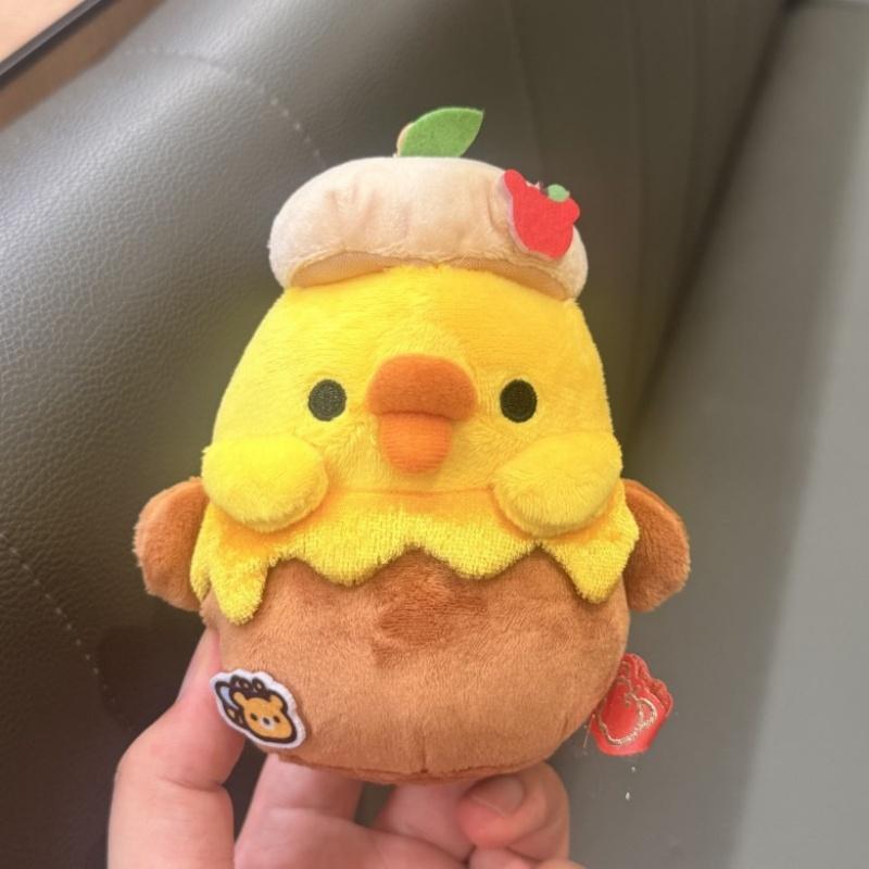 NEW Japanese Rilakkuma 10th Anniversary Honey Squad Fluffy Plush Toy Pendant Beret Kiiroitori Sweet Bear Stuffed Doll Bag Charm