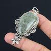 Mothers Day Deal Sterling Silver Moss Prehnite Gemstone Flower Pendant Jewelry