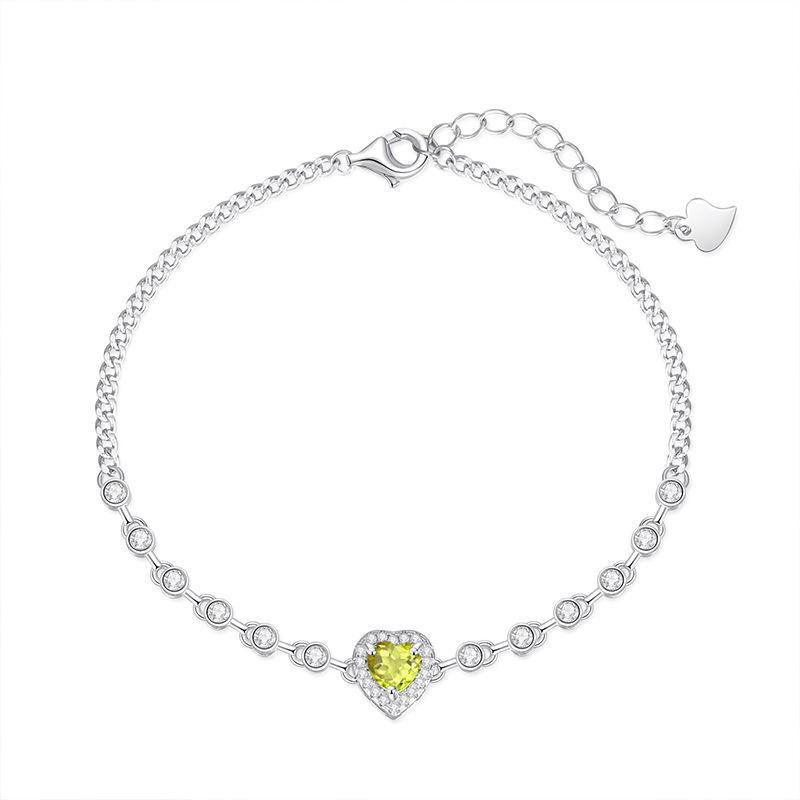 Jewelry natural stone bracelet S925 silver, inlaid with translucent multi-color crystals, bracelet, fashionable and simple for women