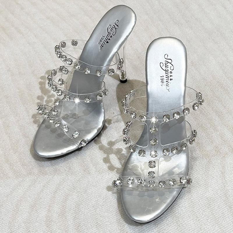 Sandale cu toc sexy de damă, cu toc la modă înaltă de 11 cm, pantofi pentru fete, cu toc înalt, pantofi din piele lăcuită, sandale cu toc de cristal