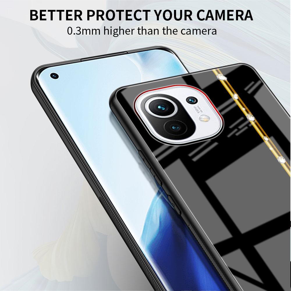 Custodia in vetro con 26 lettere ABC in oro rosa per Xiaomi Poco X3 NFC 11 Lite 11T F3 M3 Redmi Note 11 10 9 8 Pro 10S 9S 9A 9C Cover per telefono