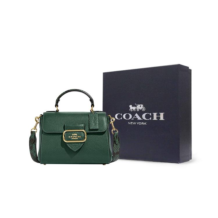 New COACH Cow Leather Shoulder Bag Crossbody Bag Handbag Small Size Women's Dark Green CE568-IMV1Y