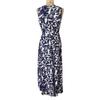 Elegant Women's Dress with French Resort Print V-neck Lace-up