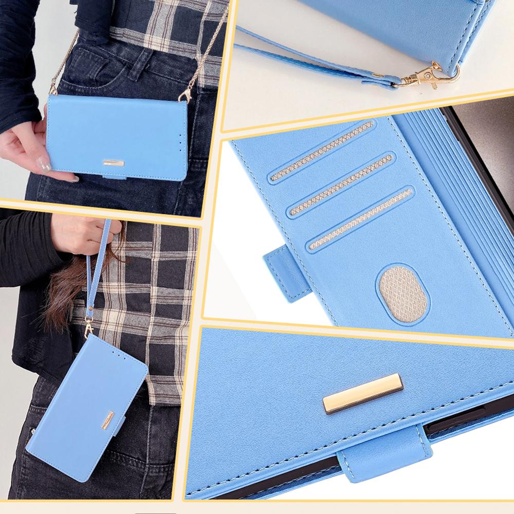 For iPhone 15 Case RFID Blocking Flip PU Leather Wallet Crossbody Phone Cover