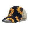 Pattern Floral Casual Wide Brim Baseball Cap Mesh Sun Hat For Outdoor Activities