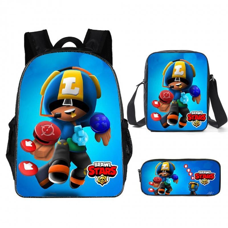 Kuromi Horror Smile Game Brawl Stars Vintage Backpack Set of 3, Multi-Functional Large Capacity School Bag Accessories