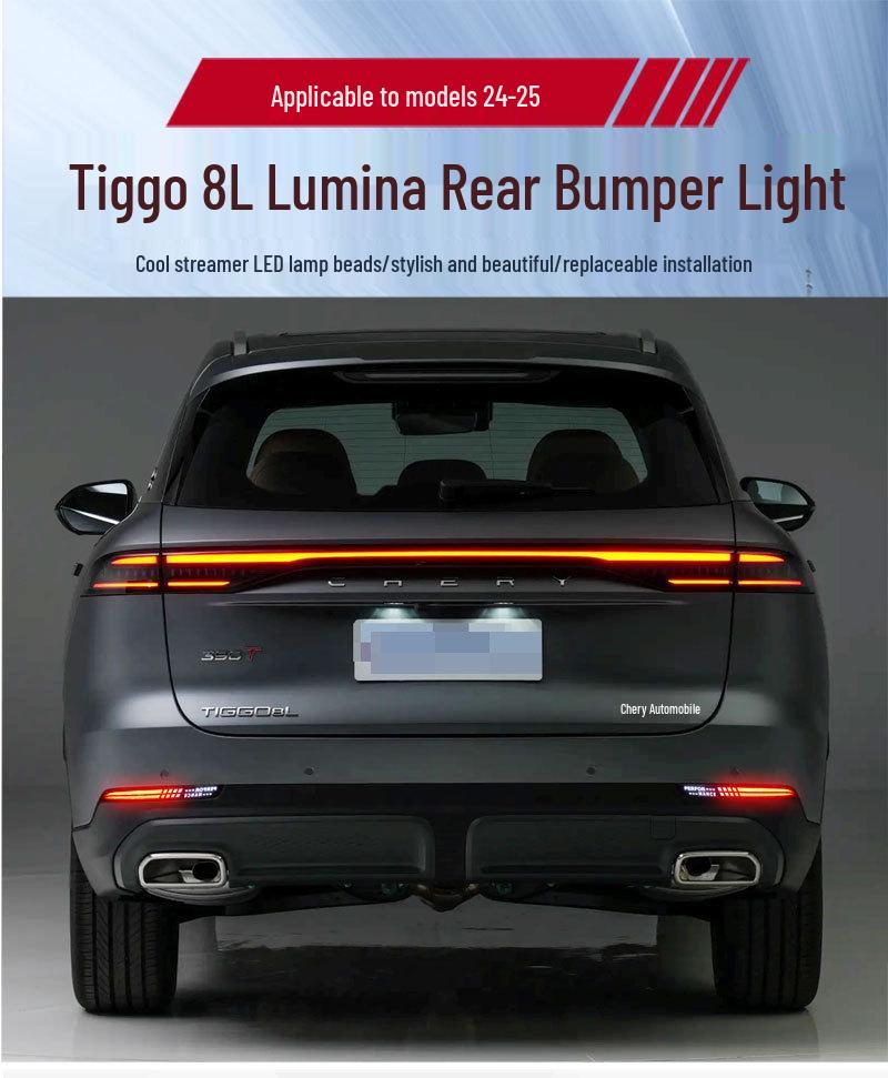 LED Rear Fog, Brake & Sequential Tail Lights for 2024-2025 Chery Tiggo 8L Bumper Mod.