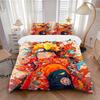 3pcs Flaming Orange Naruto Pattern Bedding Three-Piece Set (1 Cover + 2 Pillowcases, No Fillings), This Printed Bedding Set Is Soft and Comf