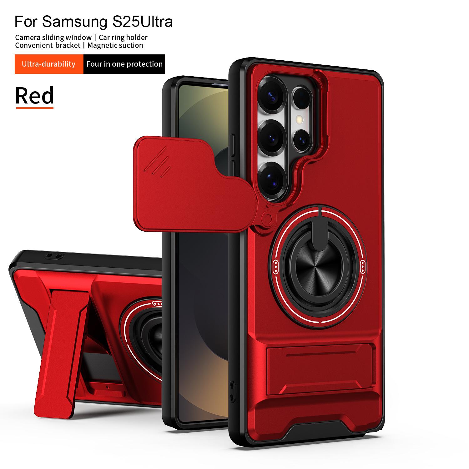 

For Magsafe Magnetic Fold Holder Phone Case For Samsung S26 Ultra S24 Plus S23 FE S22 S24 Military Armor Camera Protection Cover Galaxy S26