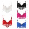 Tassel Belly Dance Top Rhinestones Dance Bra Shiny Halter Top Belly Dance Bra  Nightclub