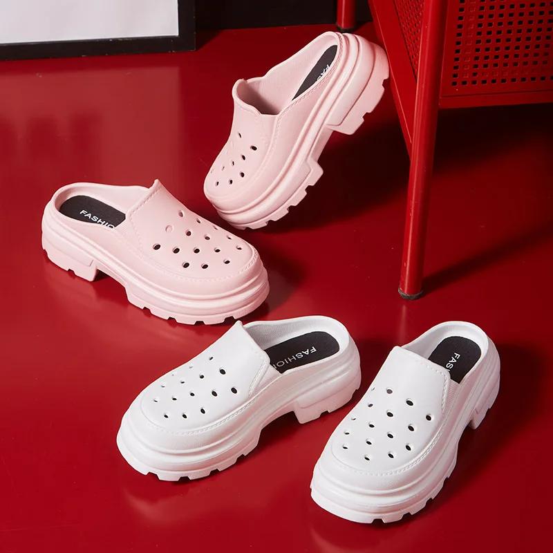 Fashion Crestar Women Summer Thick Bottom Sandals Fashion High Heels Shoes Outdoor Beach Slippers New Garden Shoes Wholesale