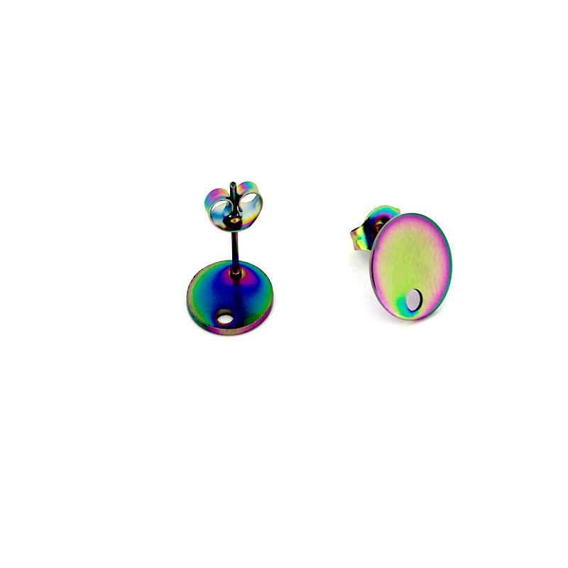 10Pcs 10mm Stainless Steel Earring Studs diy Findings Stud Earring With Earring Plug For DIY Earrings Jewelry Making Supplies