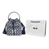 MLB Monogram Series NY Yankees Retro Floral Print Drawstring Closure Bucket Bag Unisex Bags Denim-Blue 32BG34111-50N
